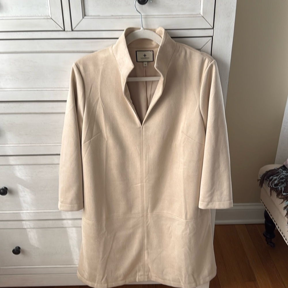 Womens Size M Tuckernuck Beige Suede Clifton Dress EUC